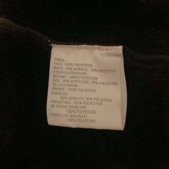 Liz Claiborne brown faux shearling maxi coat with hood & pockets M - Picture 10 of 11